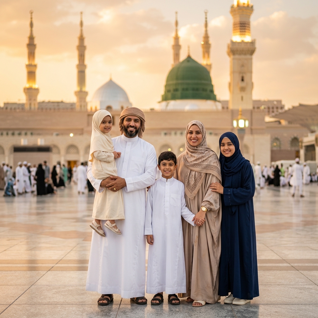 Keluarga Jamaah Umroh Bahagia di Madinah